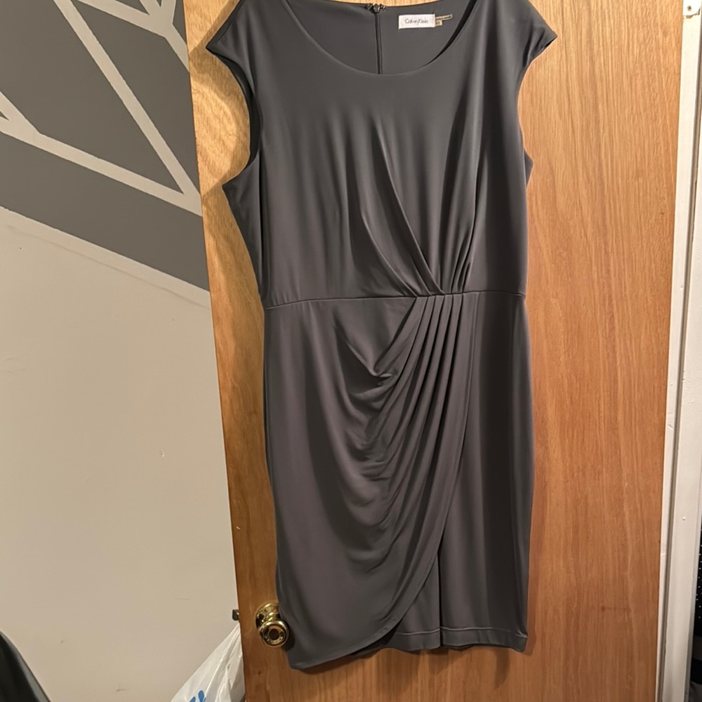 Elegant Gray Draped Dress
